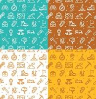 Rock Climbing Sign Seamless Pattern Background Set. Vector