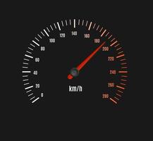 Speed Counter or Speedometer Dashboard Car with Pointer. Vector