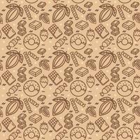 Chocolate Sweets Signs Seamless Pattern Background. Vector