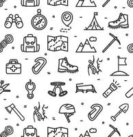 Rock Climbing Sign Seamless Pattern Background on a White. Vector