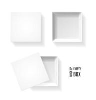 Realistic Detailed 3d Empty White Box Set. Vector