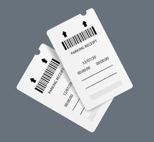 Realistic Detailed 3d Parking Tickets Set. Vector