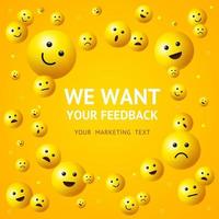 Realistic Detailed 3d We Want Feedback Concept Ad Poster Card. Vector