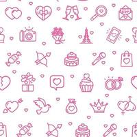 Valentine Love Sign Seamless Pattern Background on a White. Vector