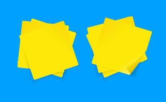 Realistic Detailed 3d Yellow Sticky Note Set. Vector