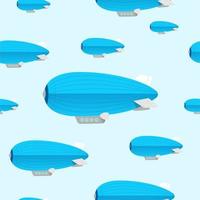 dibujos animados dirigible azul sin fisuras de fondo. vector