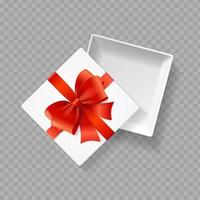 Realistic Detailed 3d White Present Box. Vector