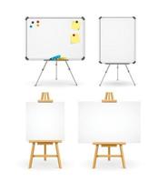 Realistic Detailed 3d White Boards Set. Vector