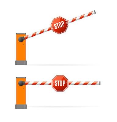 Realistic Detailed 3d Barrier Gate Set. Vector