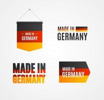 conjunto de letreros 3d realistas y detallados hechos en alemania. vector