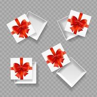 Realistic Detailed 3d Empty Boxes Set. Vector