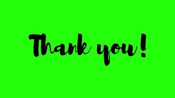 Thank You Shaky Text Animation on Green Background video