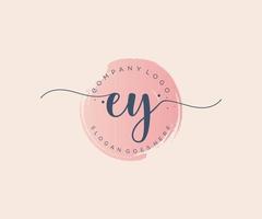 Initial EY feminine logo. Usable for Nature, Salon, Spa, Cosmetic and Beauty Logos. Flat Vector Logo Design Template Element.