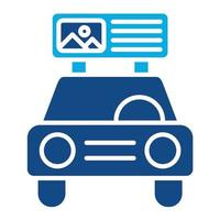 Taxi Display Glyph Two Color Icon vector