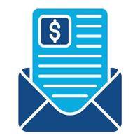 Pay Slip Glyph Two Color Icon vector