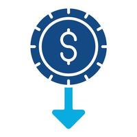 Minimum Wage Glyph Two Color Icon vector