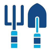 Fork And Trowel Glyph Two Color Icon vector