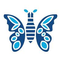 icono de dos colores de glifo de mariposa vector