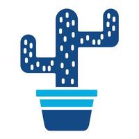 icono de dos colores de glifo de cactus vector