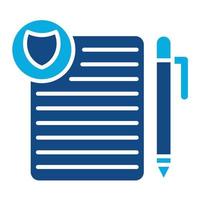 Privacy Policy Template Glyph Two Color Icon vector