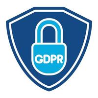 gdpr política glifo icono de dos colores vector