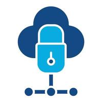 Cloud Security Glyph Two Color Icon vector