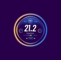 Thermostat temperature digital control dial vector