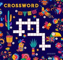 Latin American flora and fauna crossword quiz vector