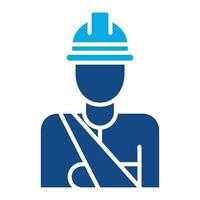 Work Injury Glyph Two Color Icon vector