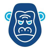 Gorilla Glyph Two Color Icon vector