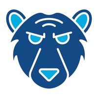 icono de dos colores de glifo de oso polar vector