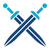 Two Swords Glyph Two Color Icon vector