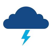 Thunder Glyph Two Color Icon vector