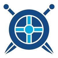Two Swords And Shield Glyph Two Color Icon vector