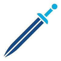 icono de dos colores de glifo de espada vikinga vector
