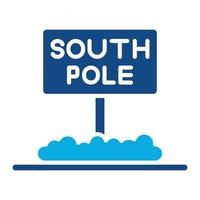 South Pole Glyph Two Color Icon vector