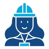 Engineer Female Glyph Two Color Icon vector