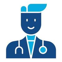 Medical Doctor Male Glyph Two Color Icon vector