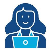 Programmer Female Glyph Two Color Icon vector