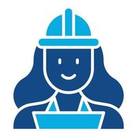 Qa Engineer Female Glyph Two Color Icon vector