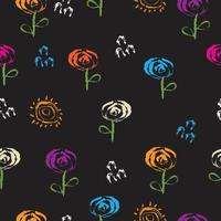 Seamless abstract hand drawn  flowers pattern vector