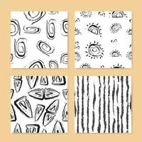 conjunto minimalista de estampados abstractos de moda. vector