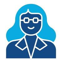 Teacher Female Glyph Two Color Icon vector