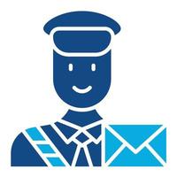 Postman Glyph Two Color Icon vector