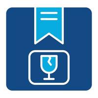 Fragile Glyph Two Color Icon vector