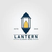 lantern lamp vintage logo template  vector illustration design