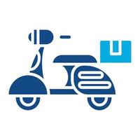 Delivery On Bike Glyph Two Color Icon vector