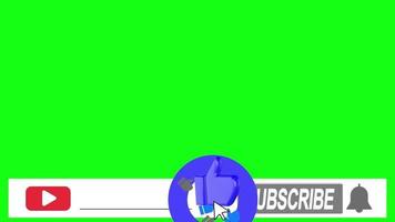 Subscribe Button with 3d Smooth Like Icon Green Screen Background video