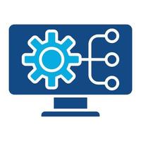 Working Software Glyph Two Color Icon vector