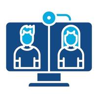 Video Conferencing Glyph Two Color Icon vector